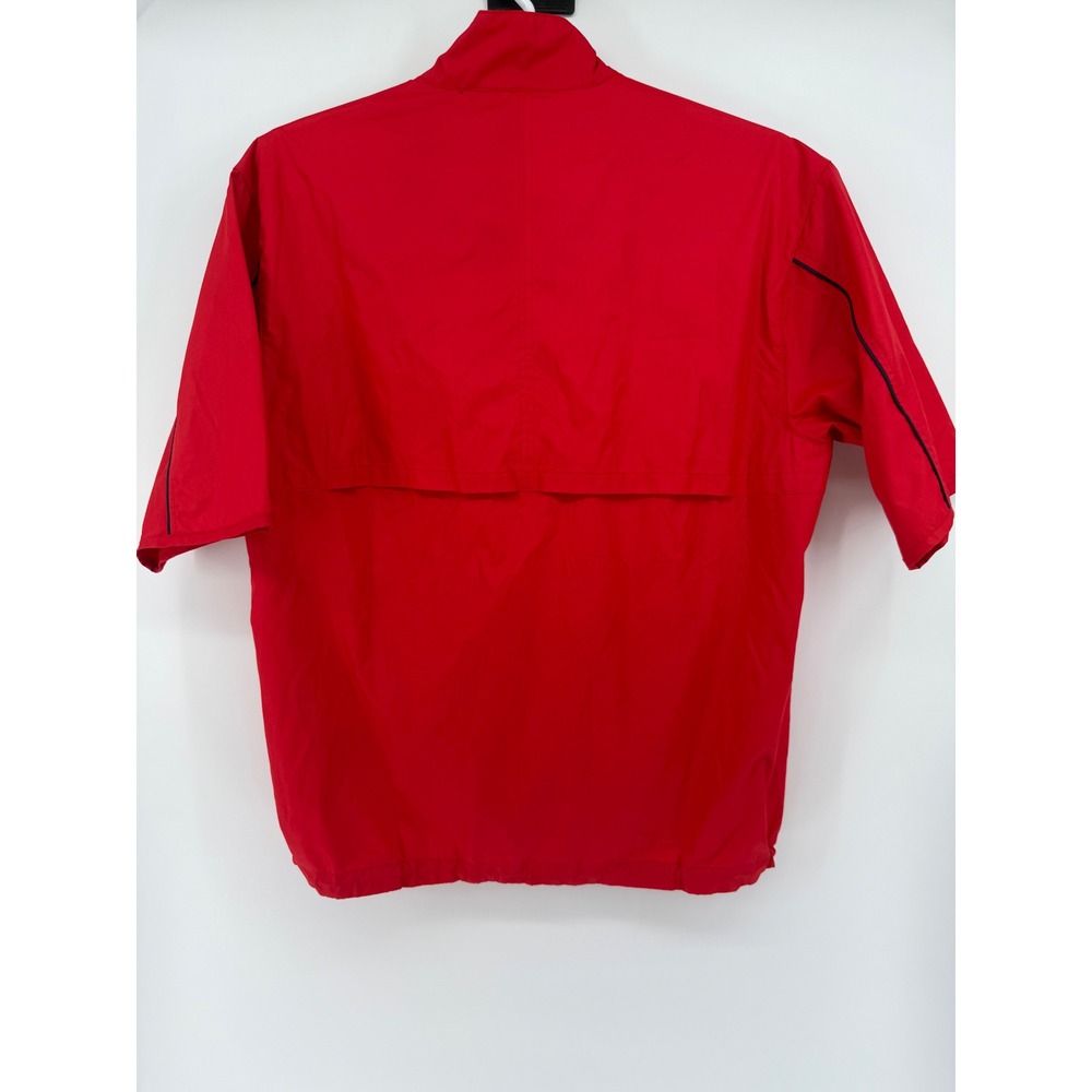 Zorrel Mens Red Short Sleeve Pullover Windbreaker Golf Jacket Size Medium - Picture 3 of 3